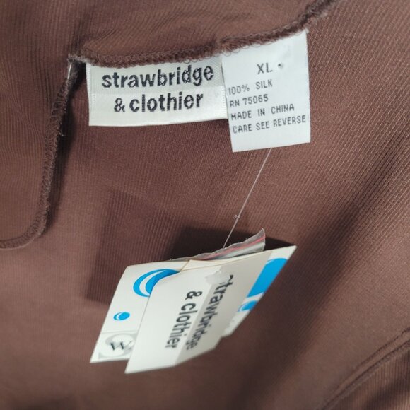 Strawbridge & Clothier NWT Sz XL Blouse Washable Textured Silk Back Keyhole VTG - Picture 4 of 8